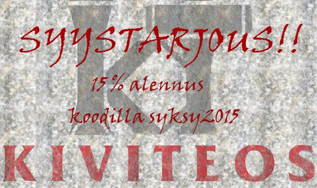 Syystarjous OUTLET-tuotteista! Tervetuloa Ostoksille!